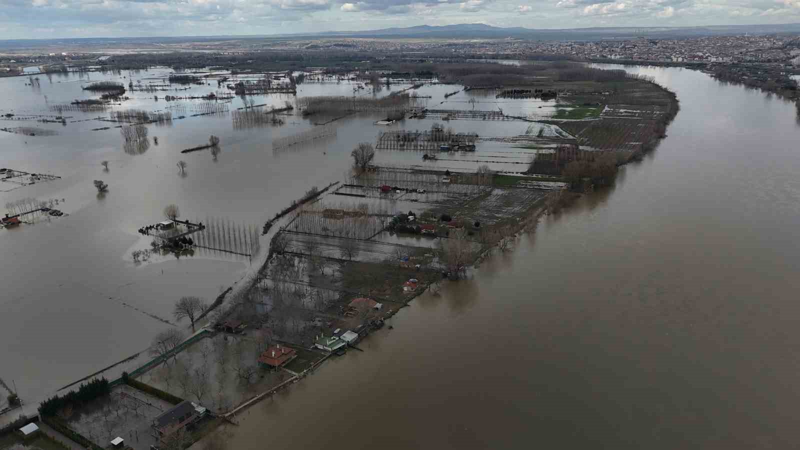 Edirne’de taşkının izleri havadan görüntülendi
