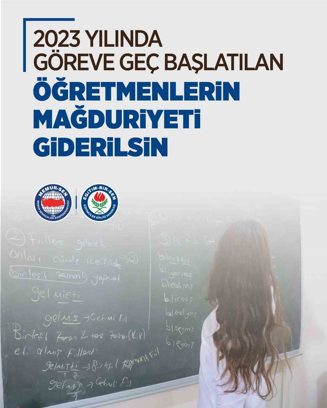 Eğitim-Bir-Sen: "2023 yılında göreve geç başlatılan öğretmenlerin mağduriyeti giderilsin"
