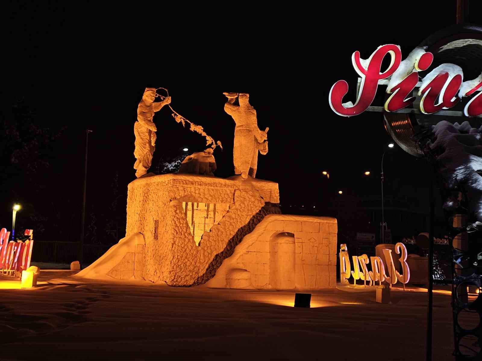 Elazığ Çaydaçıra Kavşağı’nda kar manzarası
