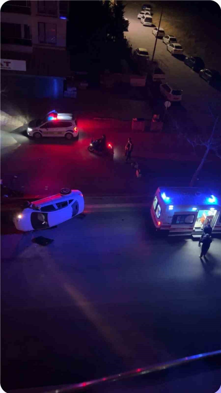 Elazığ’da otomobil yan yattı: 1 yaralı
