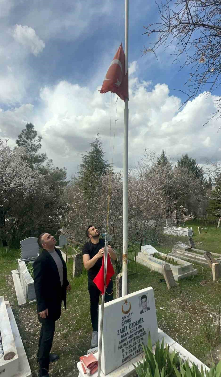 Elazığ’da şehitlikteki bayraklar değiştirildi
Elazığ’da şehitlikteki bayraklar değiştirildi