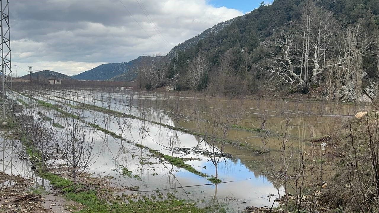 Elmanın başkenti Eğirdir’de yağış bereketi bahçeleri göle çevirdi
