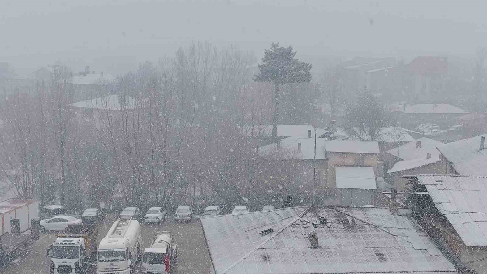 Erciş’te nisan ayında kar yağışı
