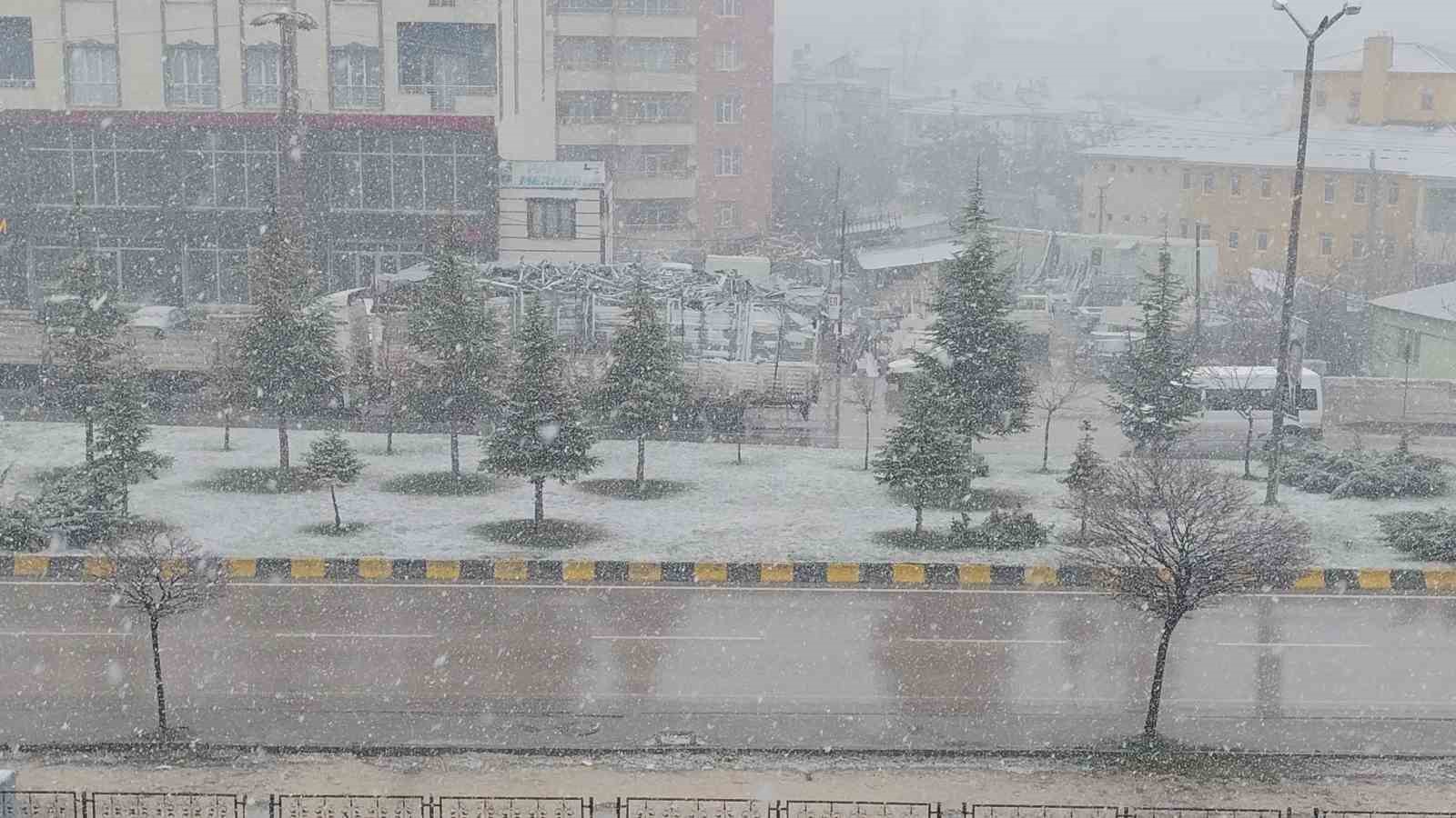 Erciş’te nisan ayında kar yağışı
