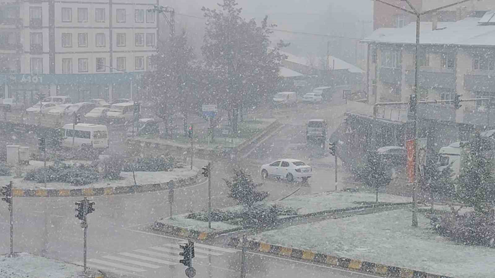 Erciş’te nisan ayında kar yağışı
