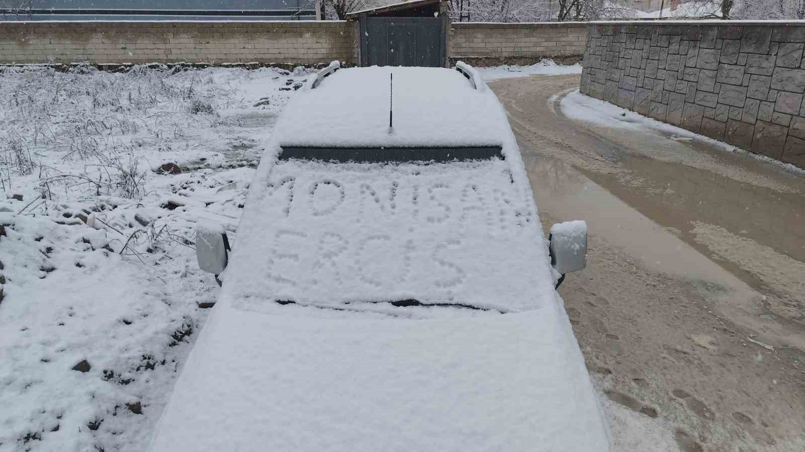 Erciş’te nisan ayında kar yağışı
