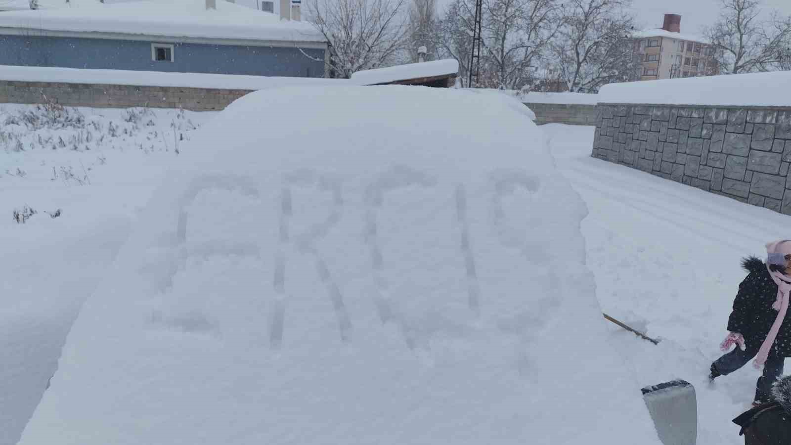 Erciş’te yoğun kar yağışı hayatı felç etti
