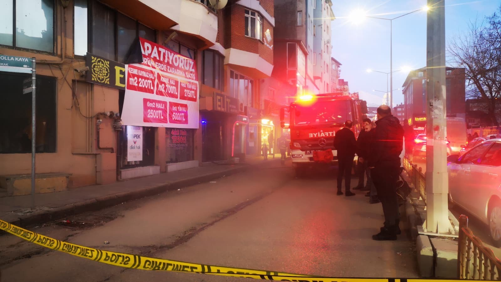 Erzurum’da halı mağazasında yangın: Polis bir kişiyi gözaltına aldı
