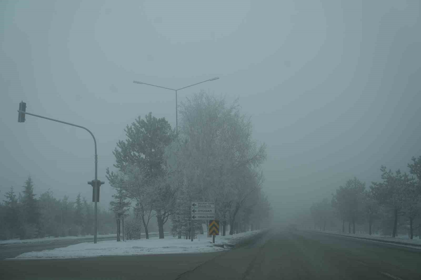 Erzurum’da sis ulaşımı aksattı
