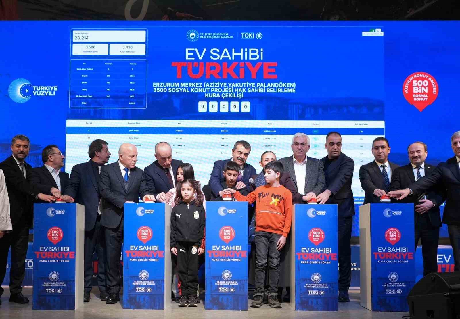 Erzurum’da TOKİ kuraları çekildi
