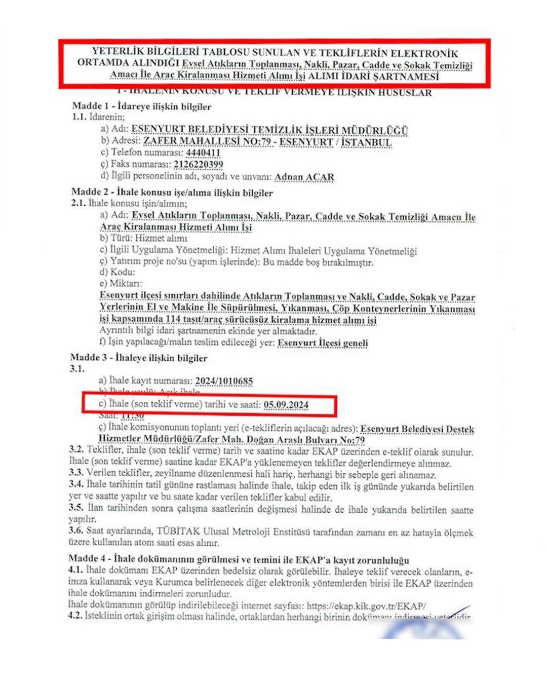 Esenyurt Belediyesi araç kiralama ihalesini yalanladı
