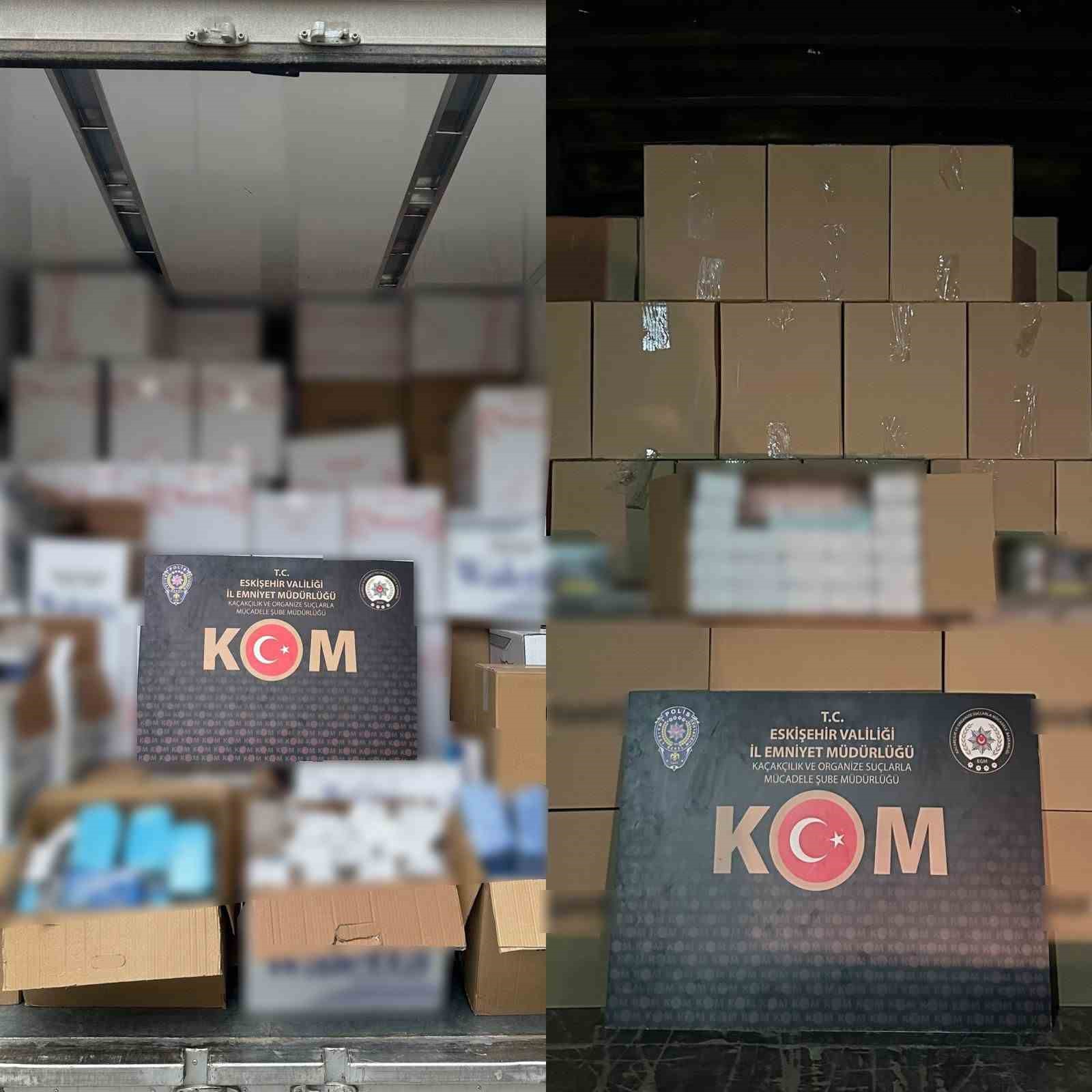 Eskişehir’de kaçakçılık operasyonu: Milyonlarca makaron ele geçirildi
