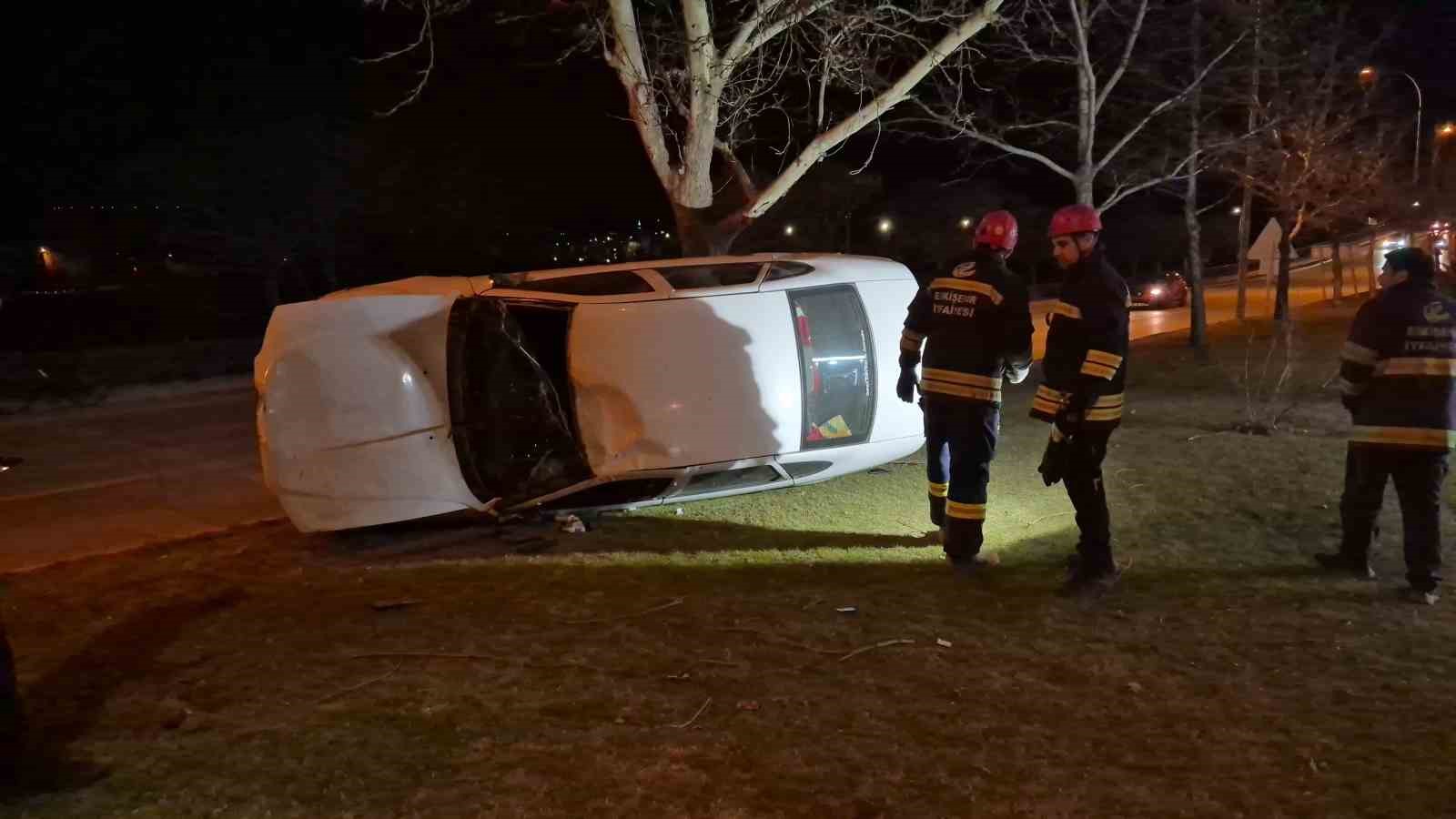 Eskişehir’de kontrolden çıkan otomobil takla attı: 1 yaralı
