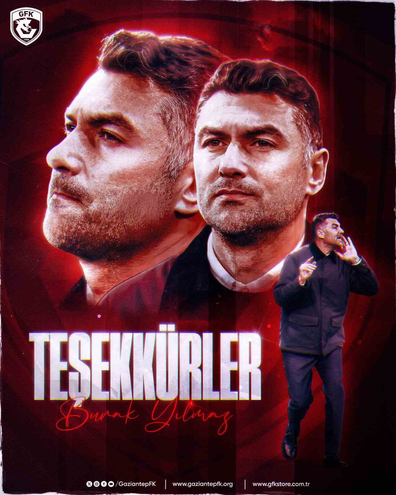 Gaziantep FK’dan Burak Yılmaz’a teşekkür
