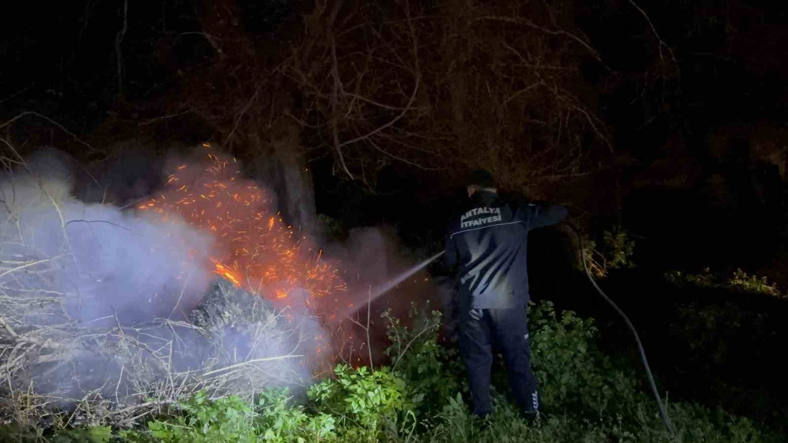 Gazipaşa Selinus Kalesi’ndeki çalılık yangını korkuttu
