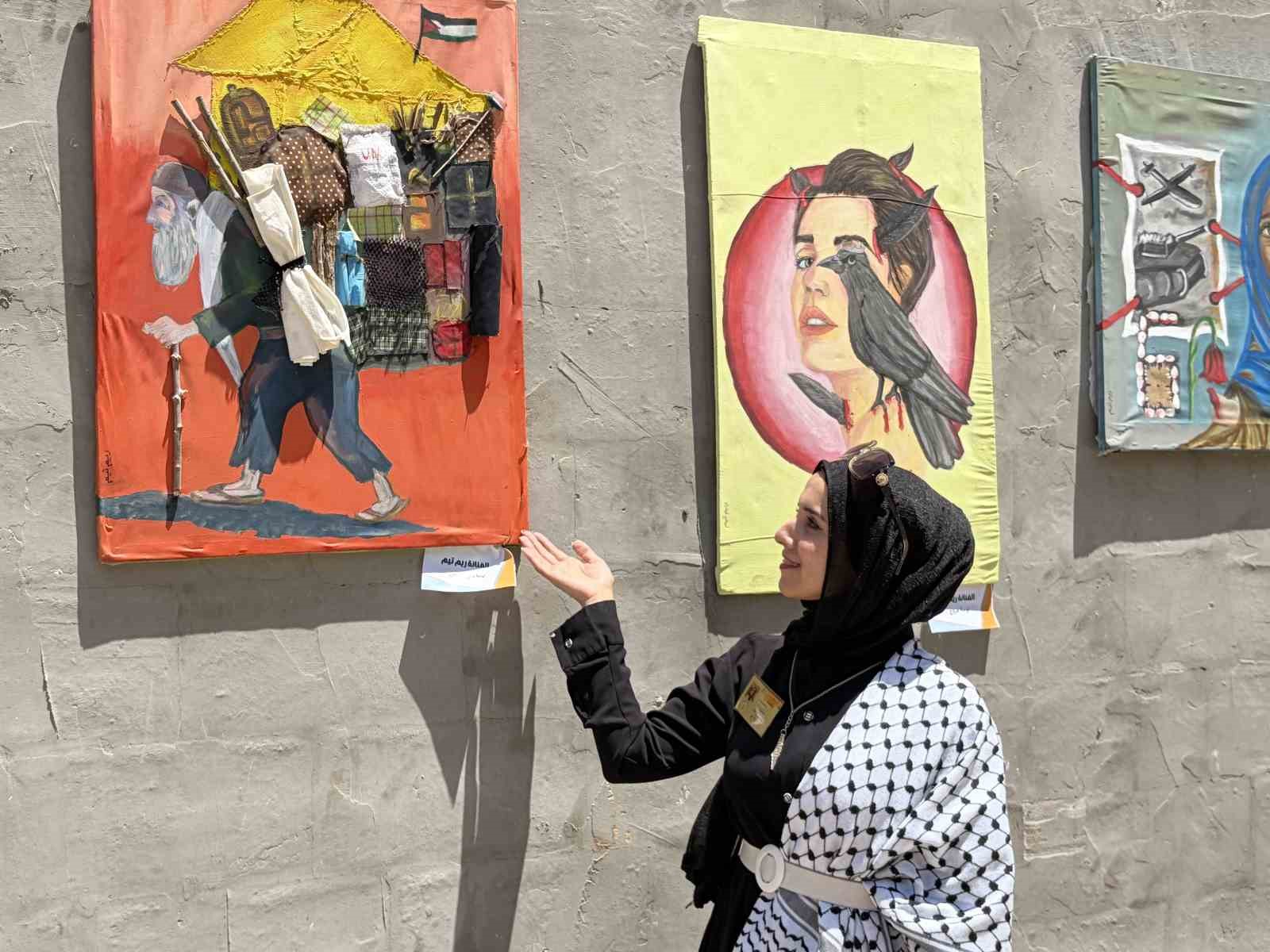 Gazze’de 64 sanatçı savaşın acı izlerini eserlerine taşıdı
