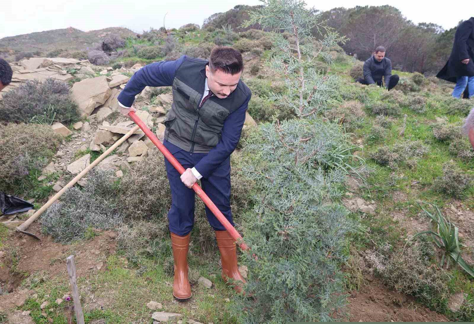 Gökçeada’da fidanlar toprakla buluştu
