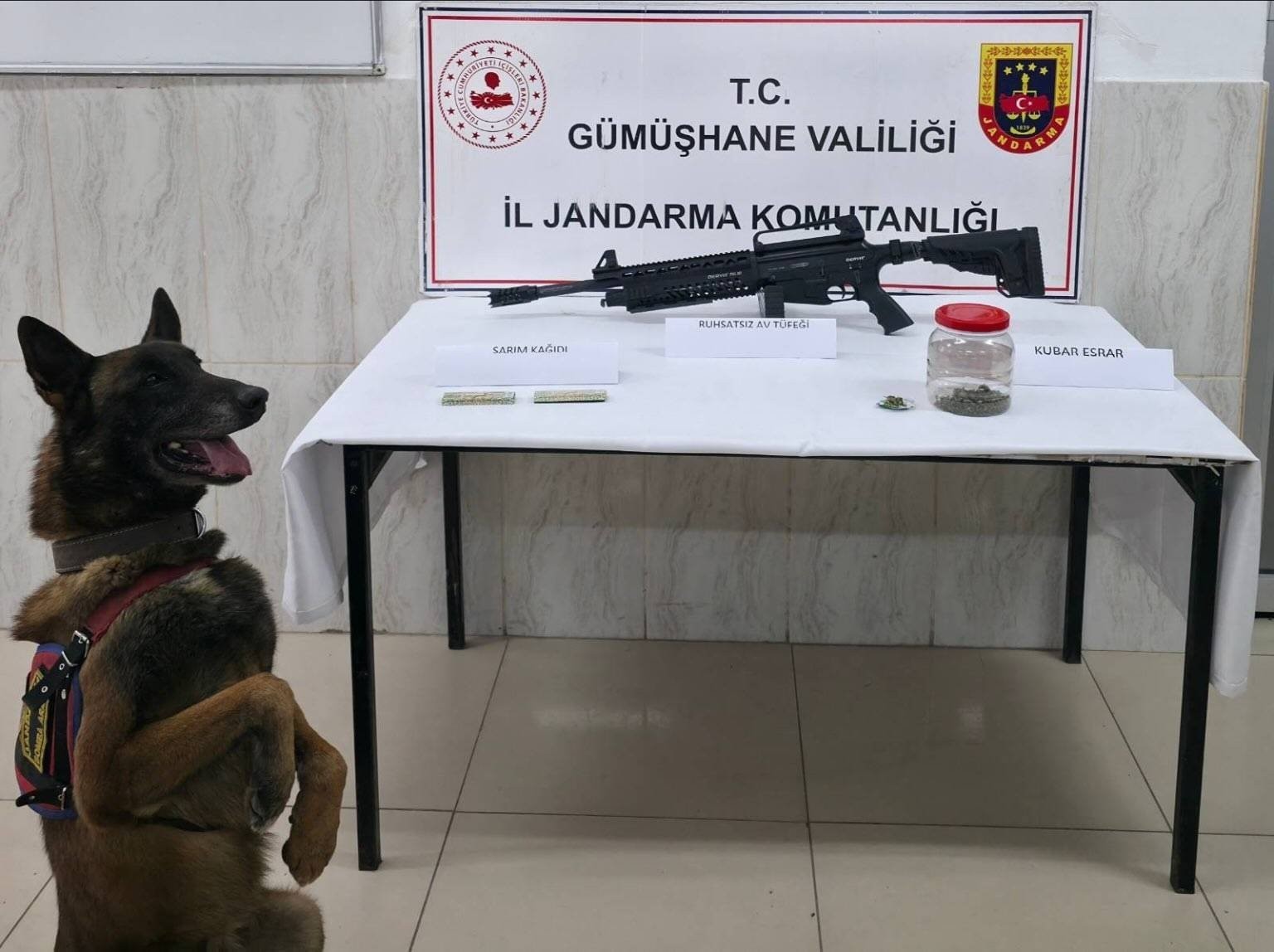 Gümüşhane’de jandarmadan uyuşturucu ve ruhsatsız silah operasyonu
