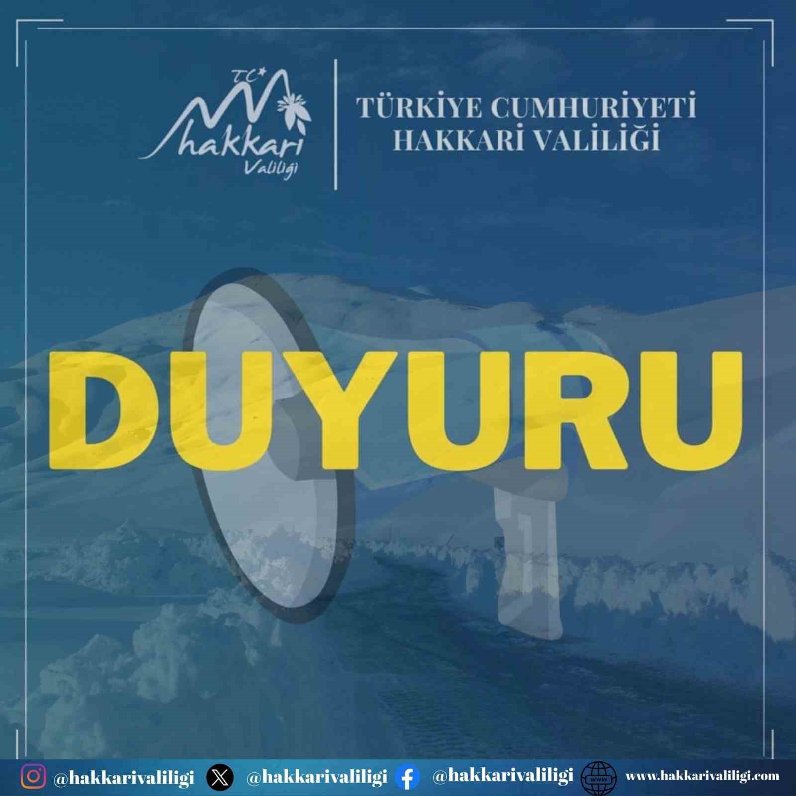 Hakkari-Van kara yolu gece kapalı olacak

