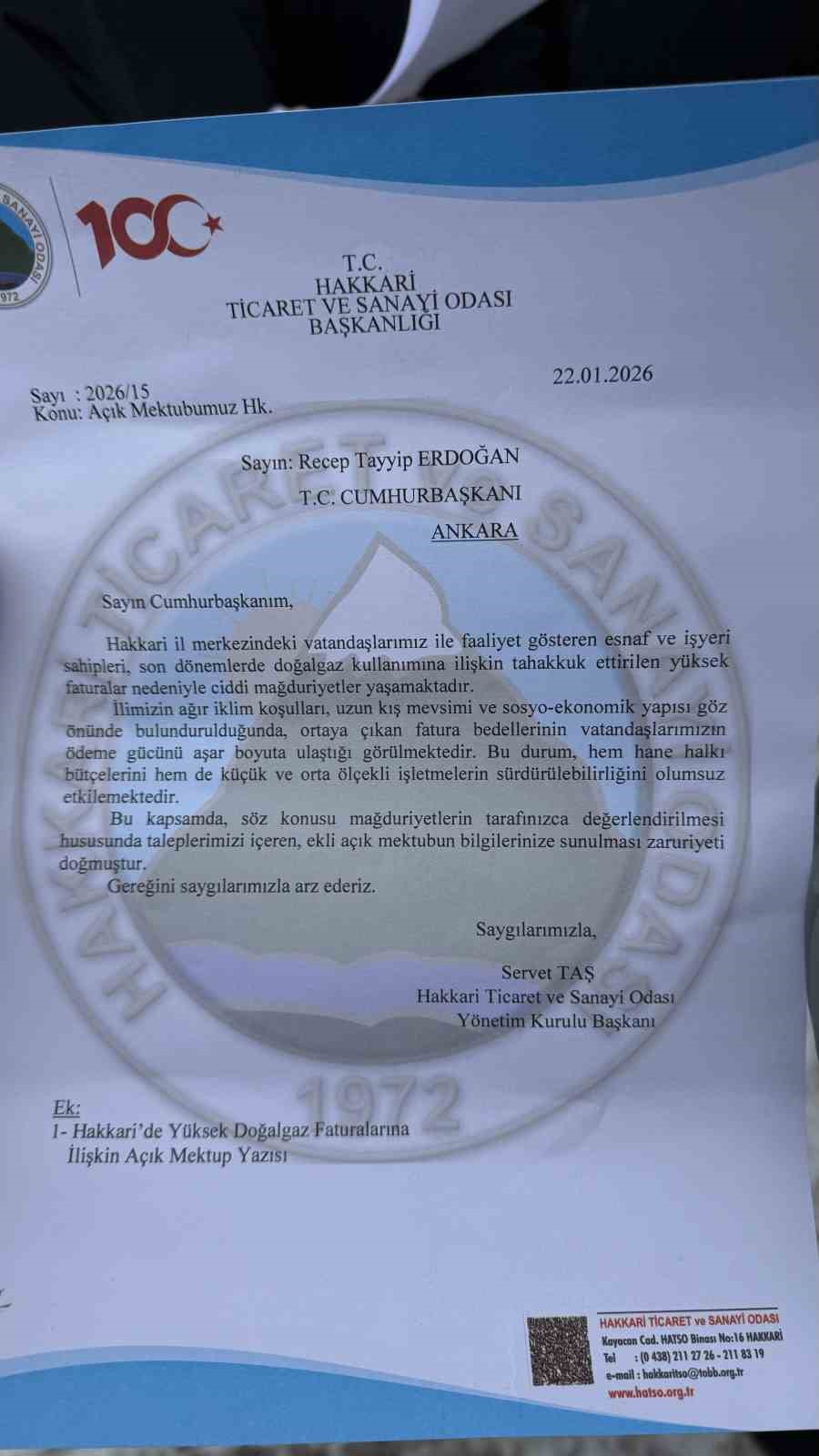 Hakkari’de yüksek doğal gaz faturalarına tepki
