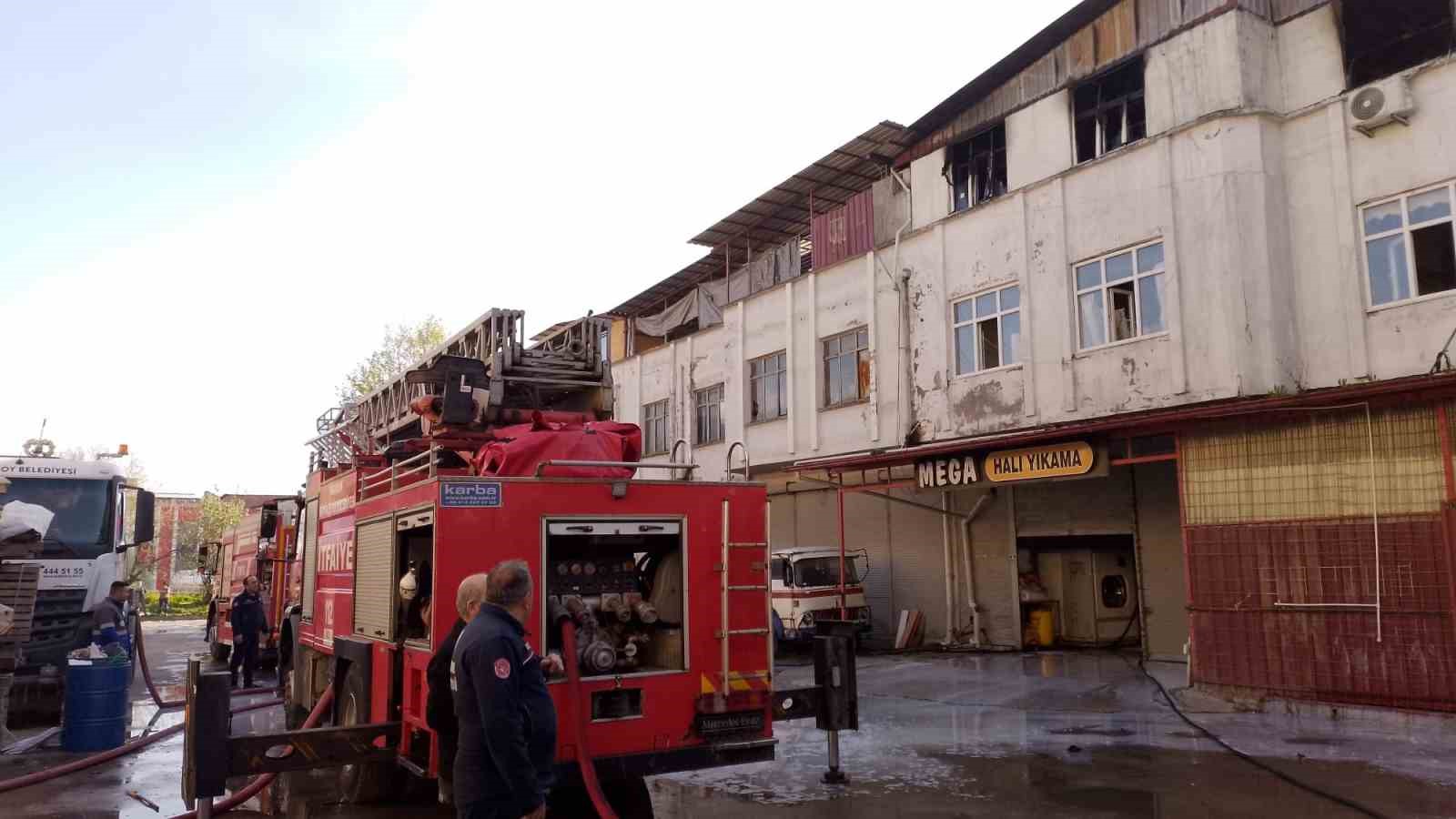 Halı yıkama atölyesinde çıkan yangın söndürüldü
