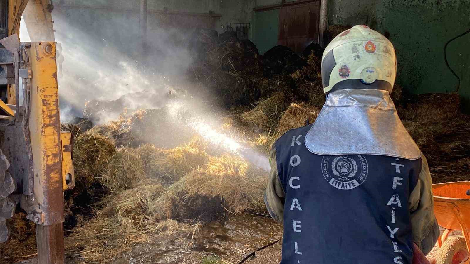 Harada çıkan yangında 70 balya saman yandı
