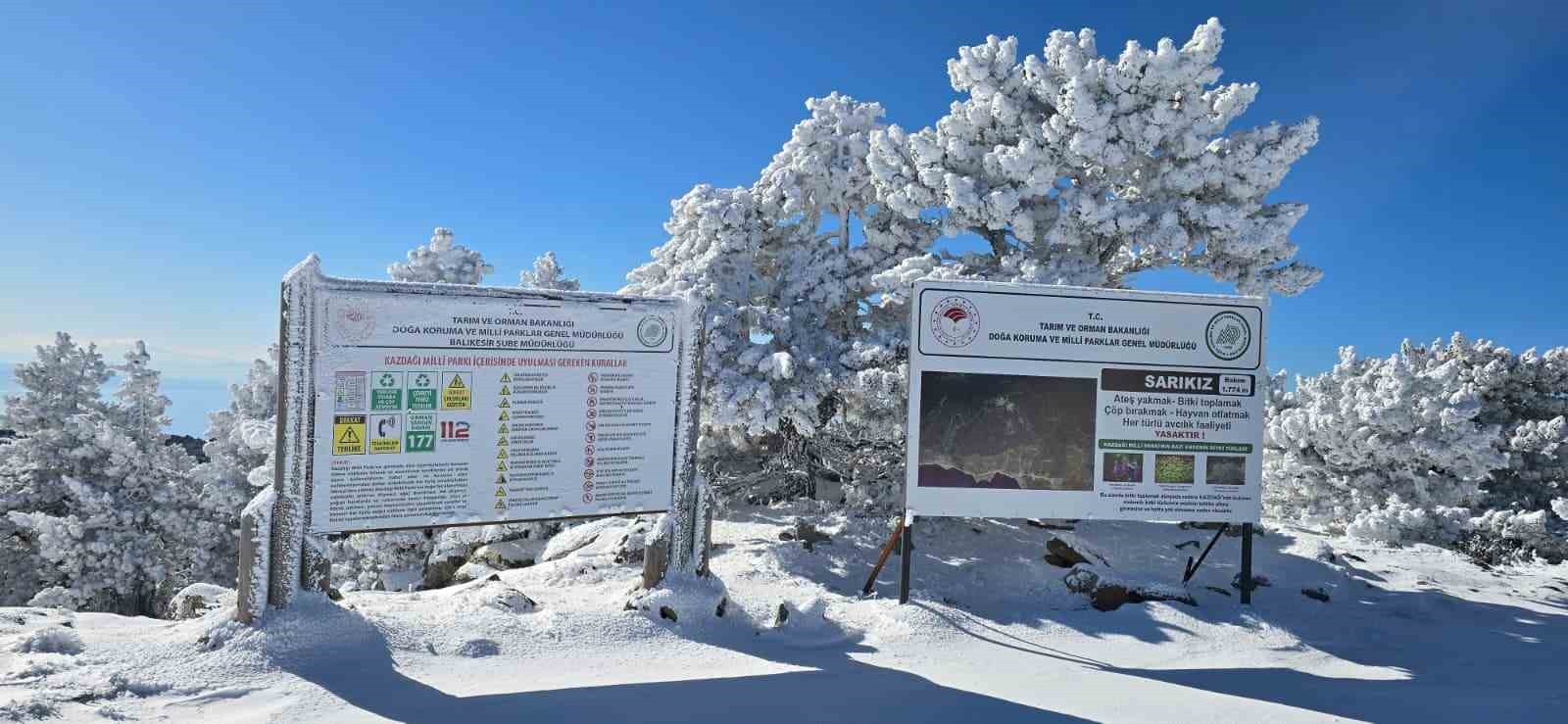 Harikalar diyarı Kazdağları beyaz örtüsü ile bir başka güzel
