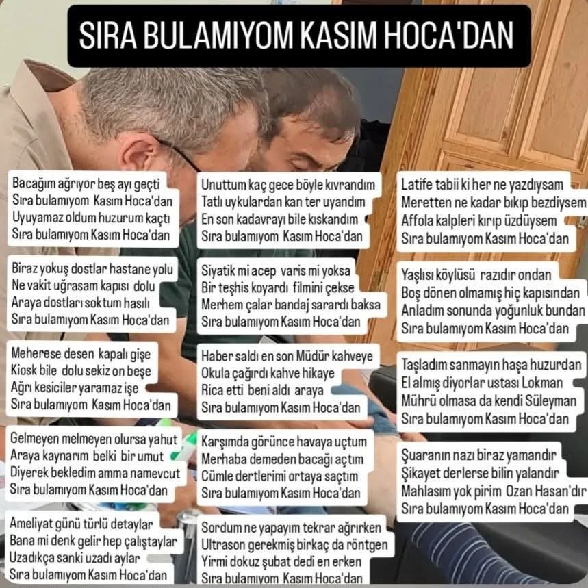 Hastaneden randevu alamayınca doktora taşlama şiir yazdı
Hastaneden randevu alamayınca doktora taşlama şiir yazdı