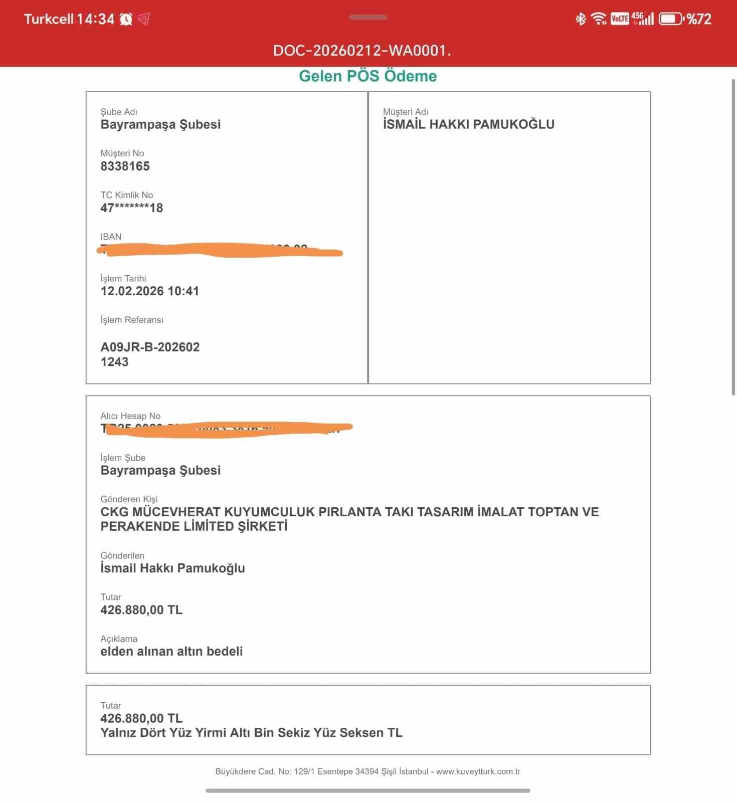 Hesabına bilmediği bir yerden 426 bin lira geldi
