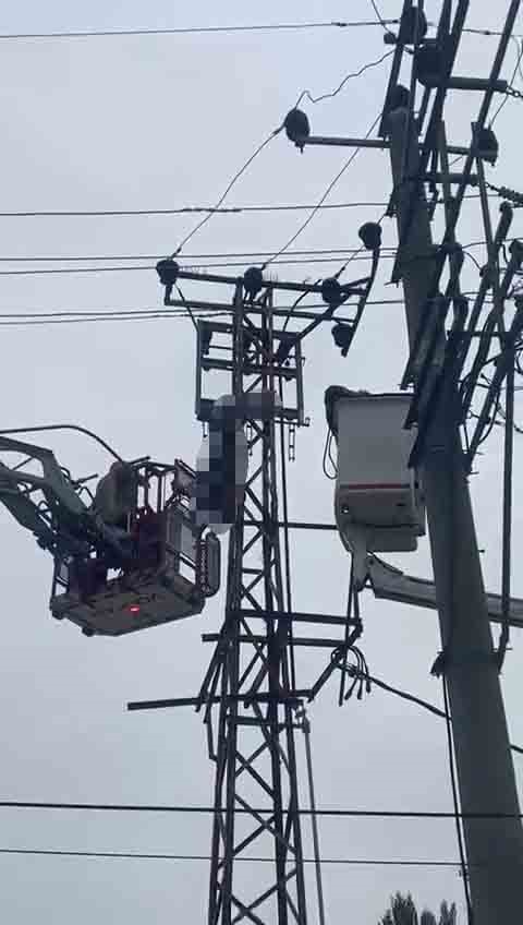 Hırsızlık için çıktığı elektrik direği sonu oldu
