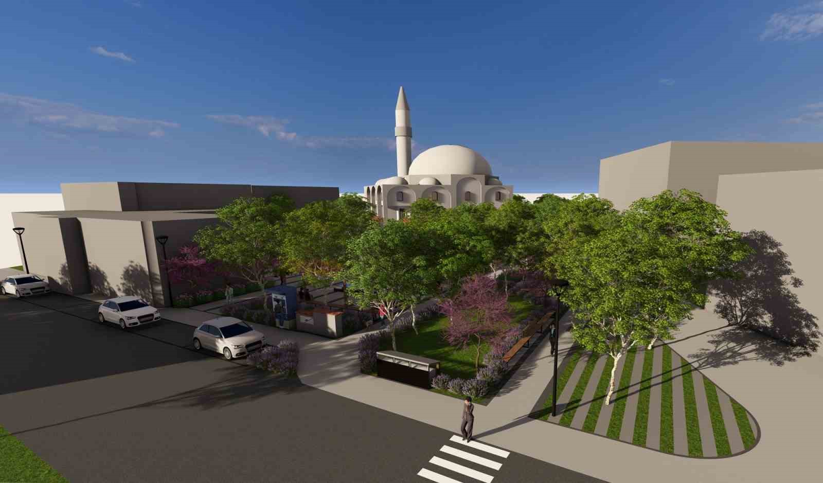 İhsaniye eski köy meydanı modern bir görünüme kavuşuyor
