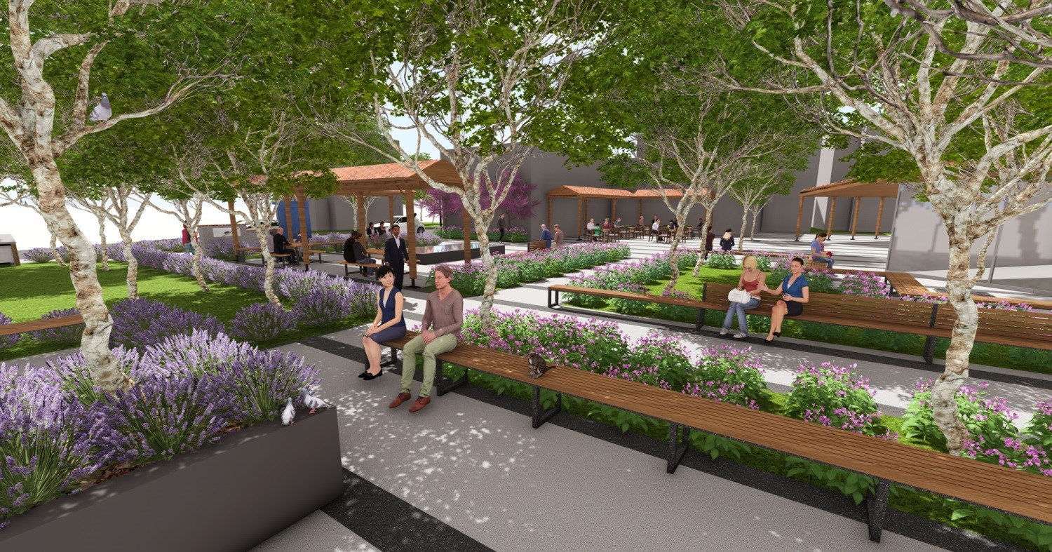 İhsaniye eski köy meydanı modern bir görünüme kavuşuyor
