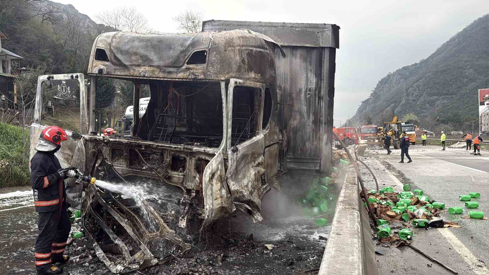 İki tır çarpıştı, D-650 savaş alanına döndü
