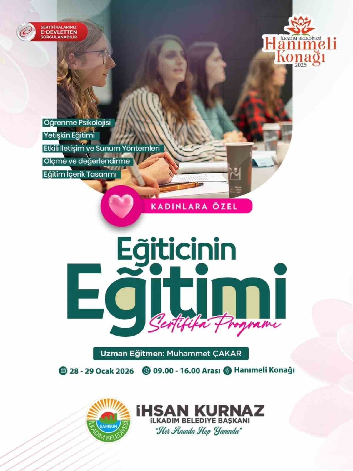 İlkadım’da ‘Eğiticinin Eğitimi’ başlıyor
