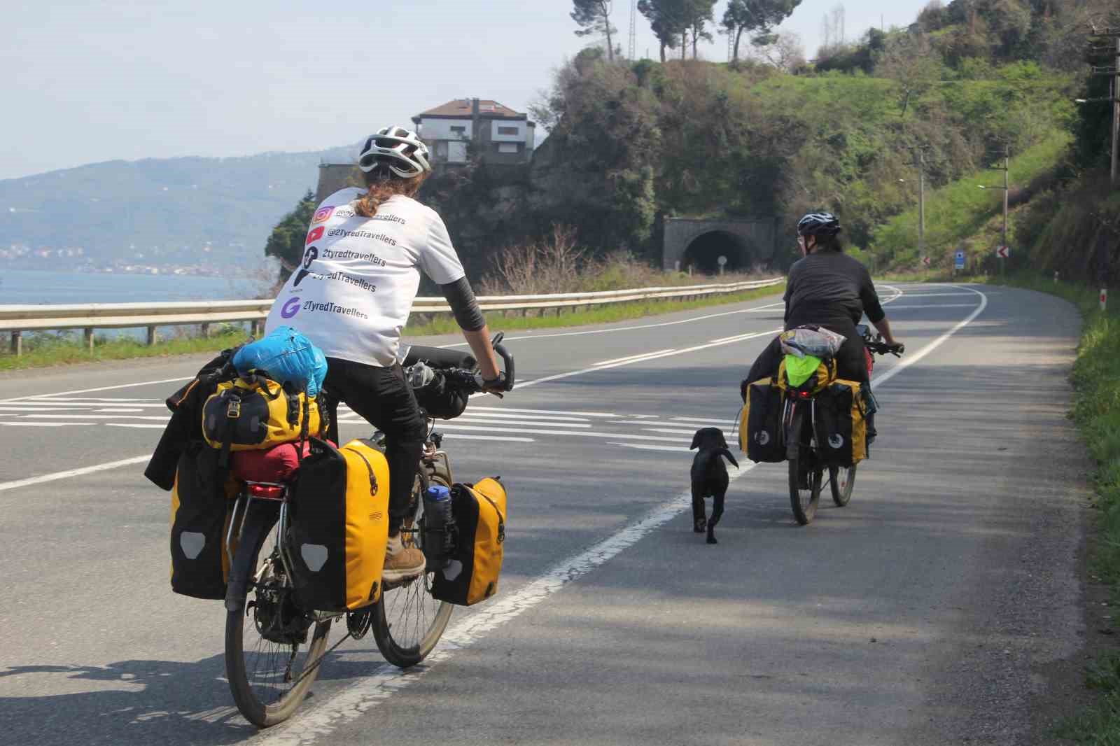 İngiltere’den çıkıp 6 kıtayı bisikletle geçmeyi hedefleyen iki maceracı Ordu’ya ulaştı
