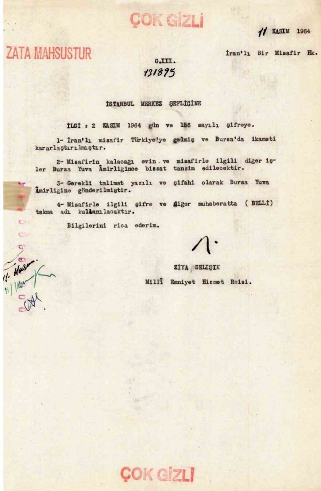 İran lideri Humeyni’nin Türkiye’deki ilk günleri MİT raporlarında
