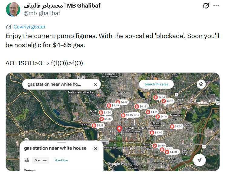 İran Meclis Başkanı Galibaf’dan ABD’ye abluka tepkisi "Şu anki benzin fiyatlarının tadını çıkarın"

