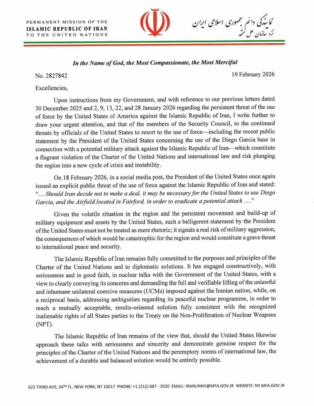 İran’dan BM’ye uyarı mektubu: "Olası bir saldırıya meşru müdafaa hakkı kapsamında karşılık vereceğiz"
