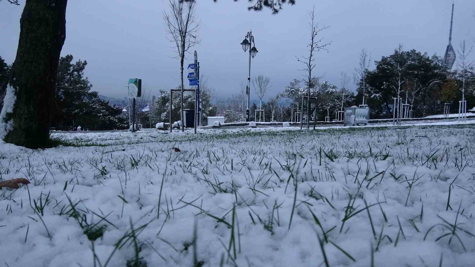 İstanbul’a beklenen kar yağışı geldi: Çamlıca beyaza büründü
