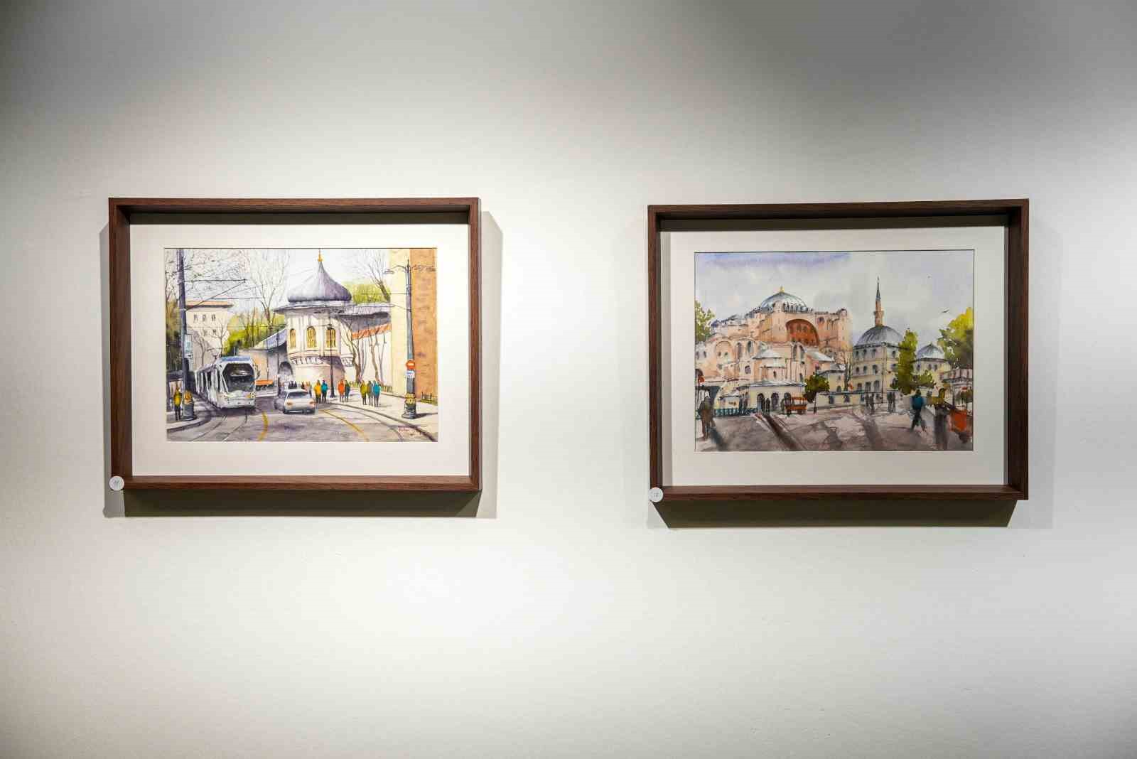 "İstanbul’da Bahar" sulu boya sergisi sanatseverlerle buluştu
