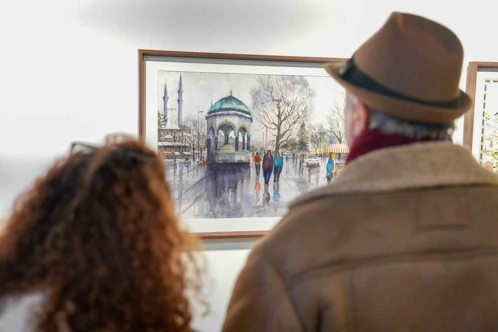"İstanbul’da Bahar" sulu boya sergisi sanatseverlerle buluştu
