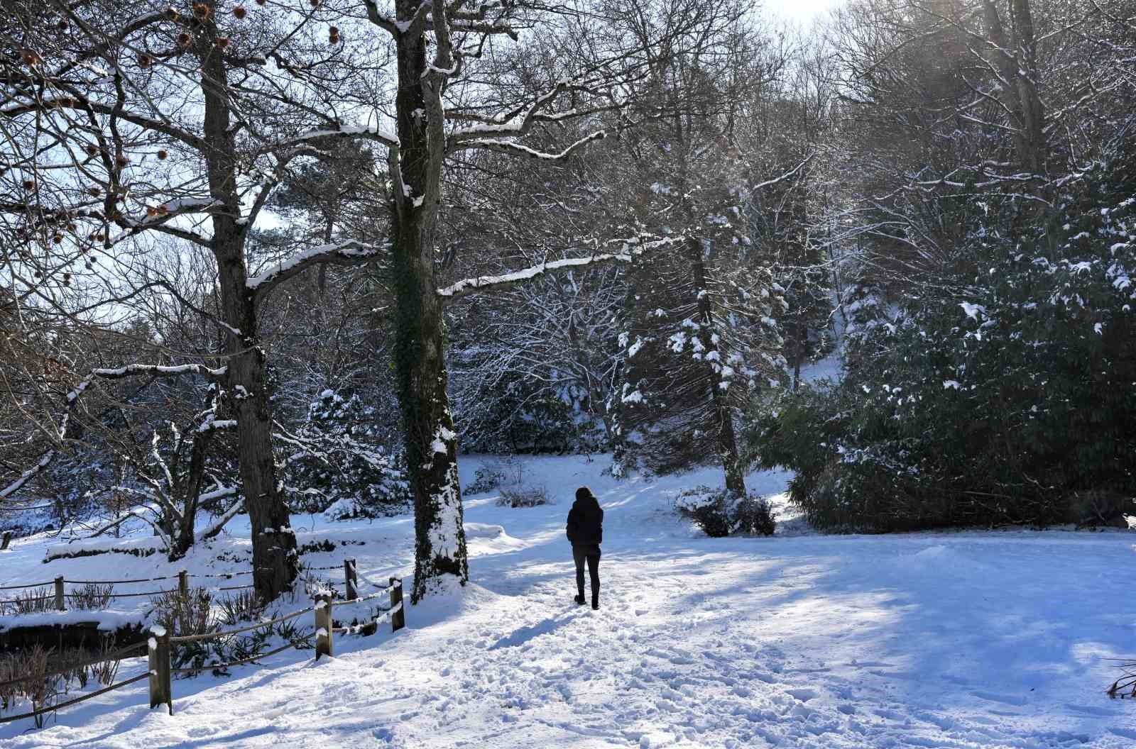 İstanbul’da kar göremeyenler Atatürk Arboretumu’na geldi
