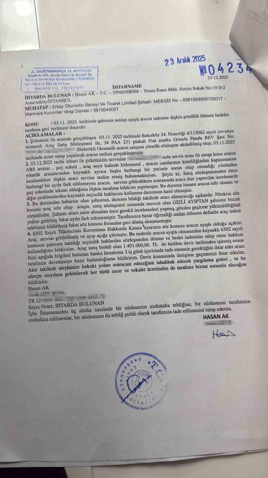 İstanbul’da sadece 6 gün kullanabildiği elektrikli otomobil 6 aydır serviste
