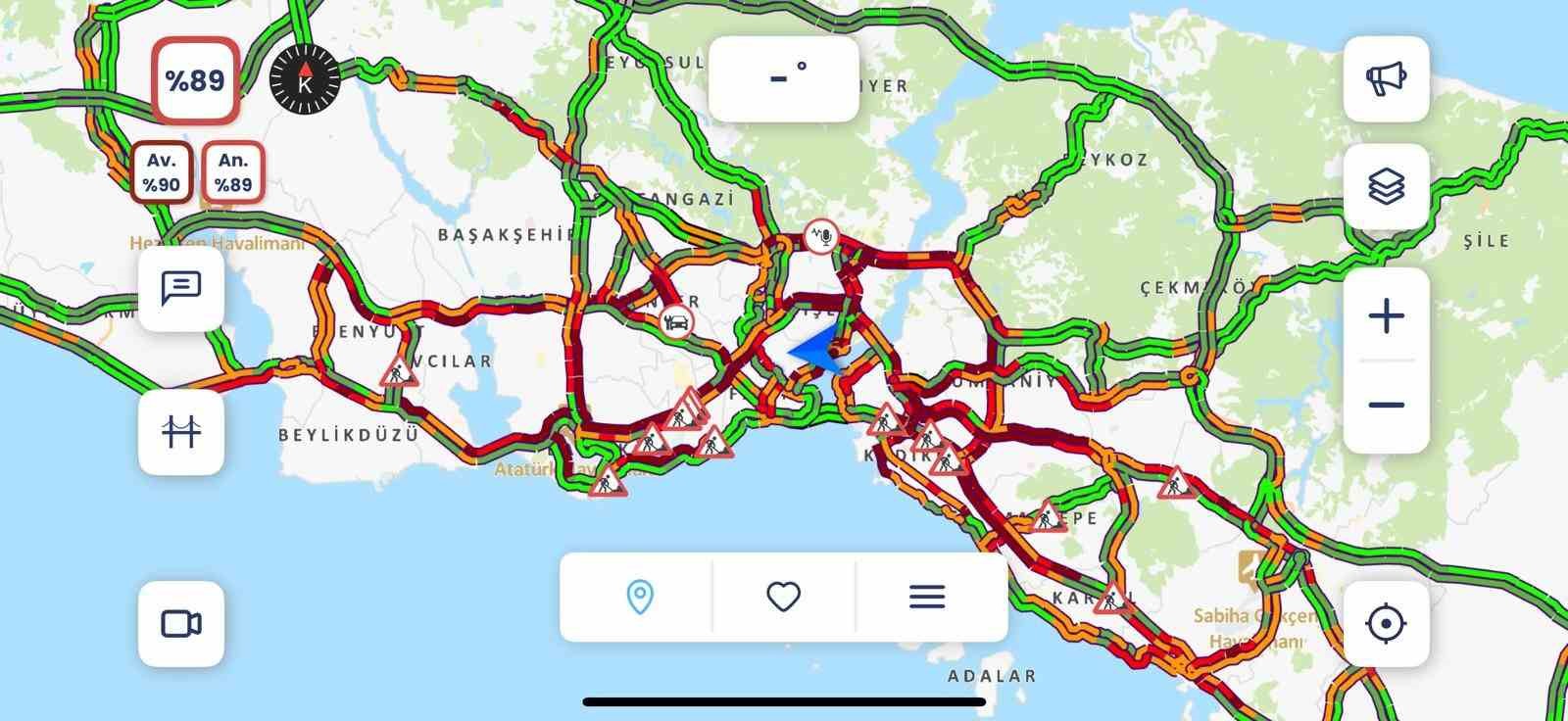 İstanbul’da trafik yoğunluğu yüzde 90’a yaklaştı
