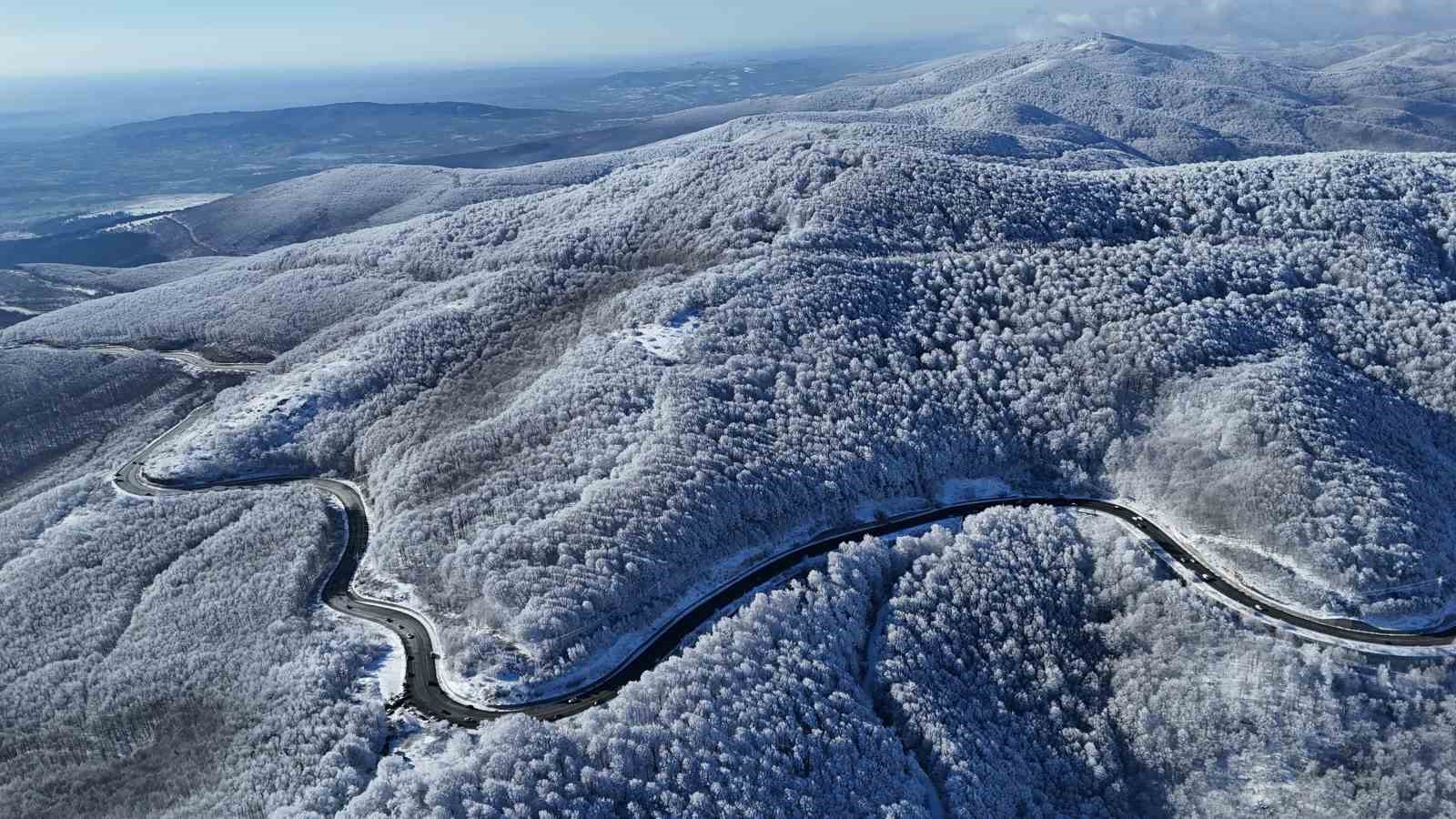 Istranca ormanlarında kar manzaraları
