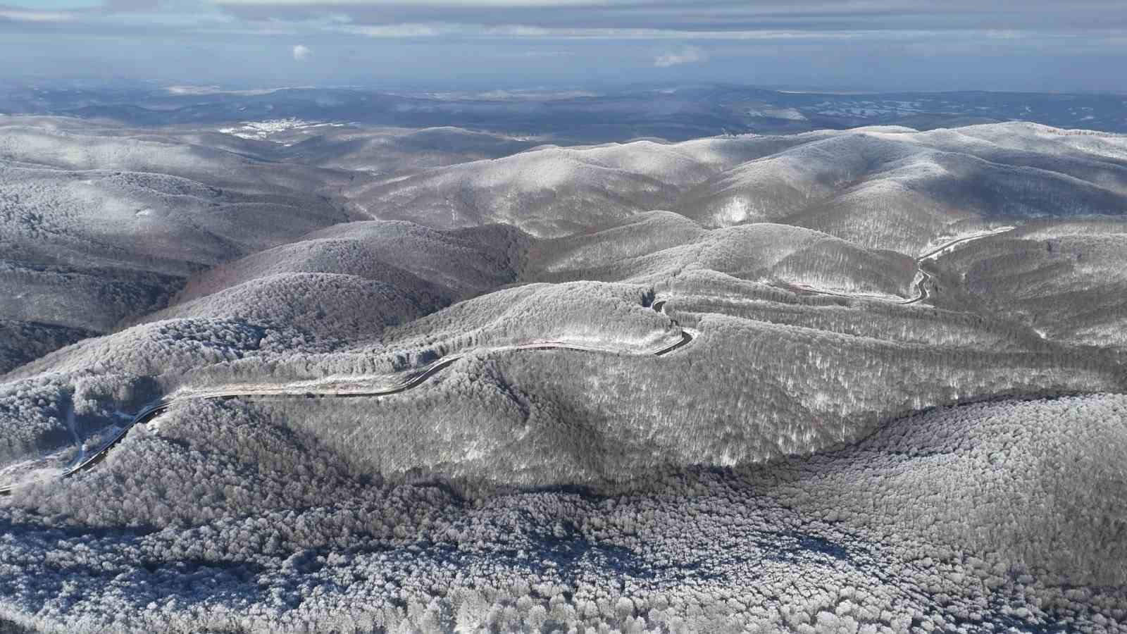 Istranca ormanlarında kar manzaraları
