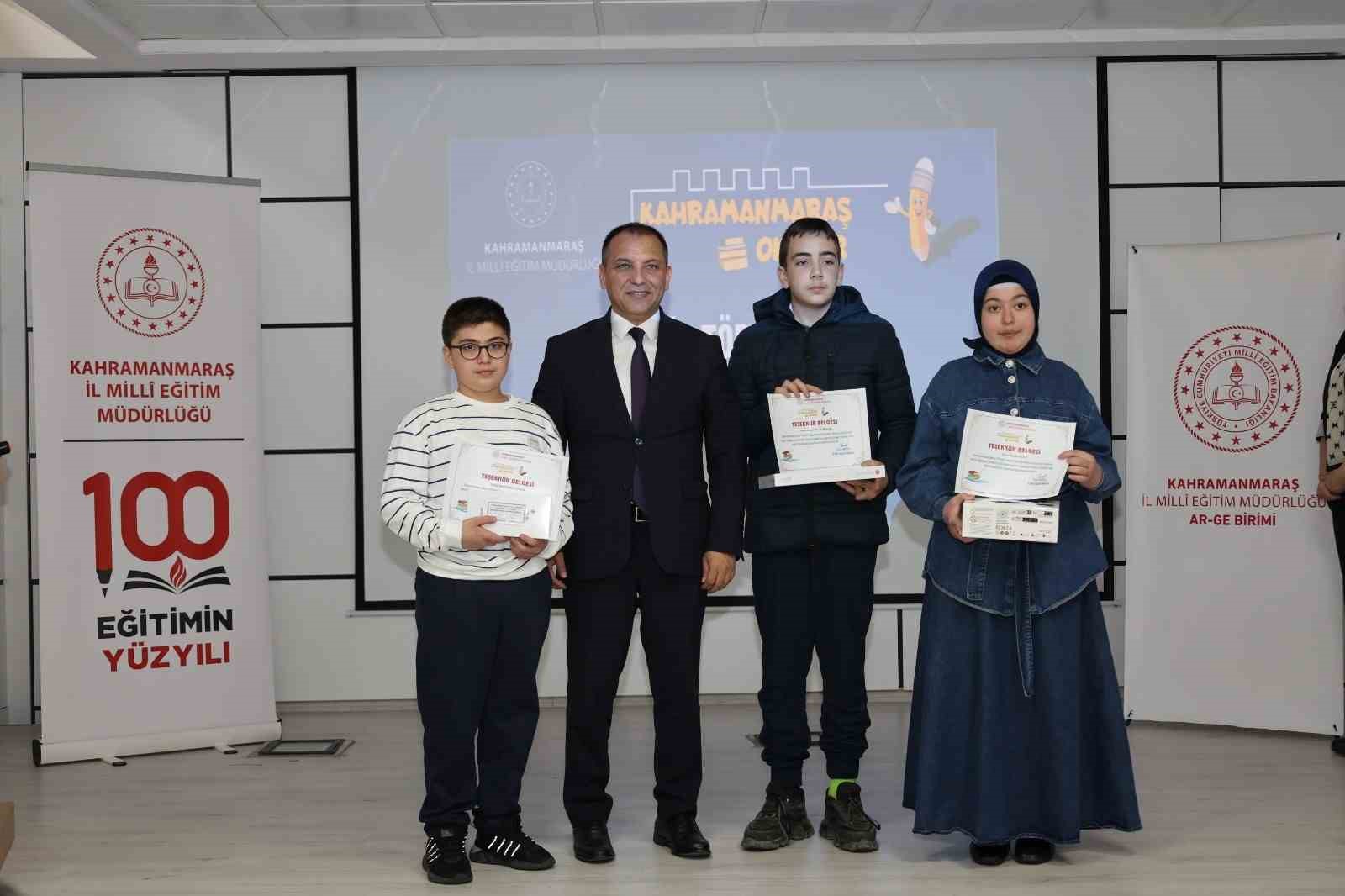 Kahramanmaraş Okuyor Projesinde ödüller sahiplerini buldu
