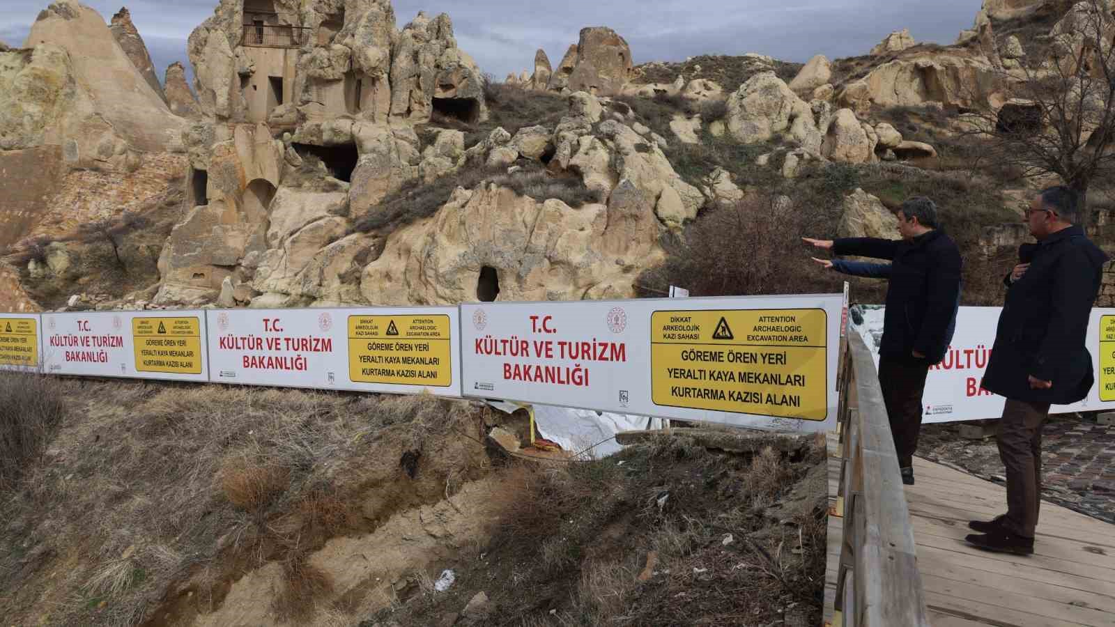 Kapadokya Alan Başkanı Aslanbay, Göreme’deki kurtarma kazılarını yerinde inceledi

