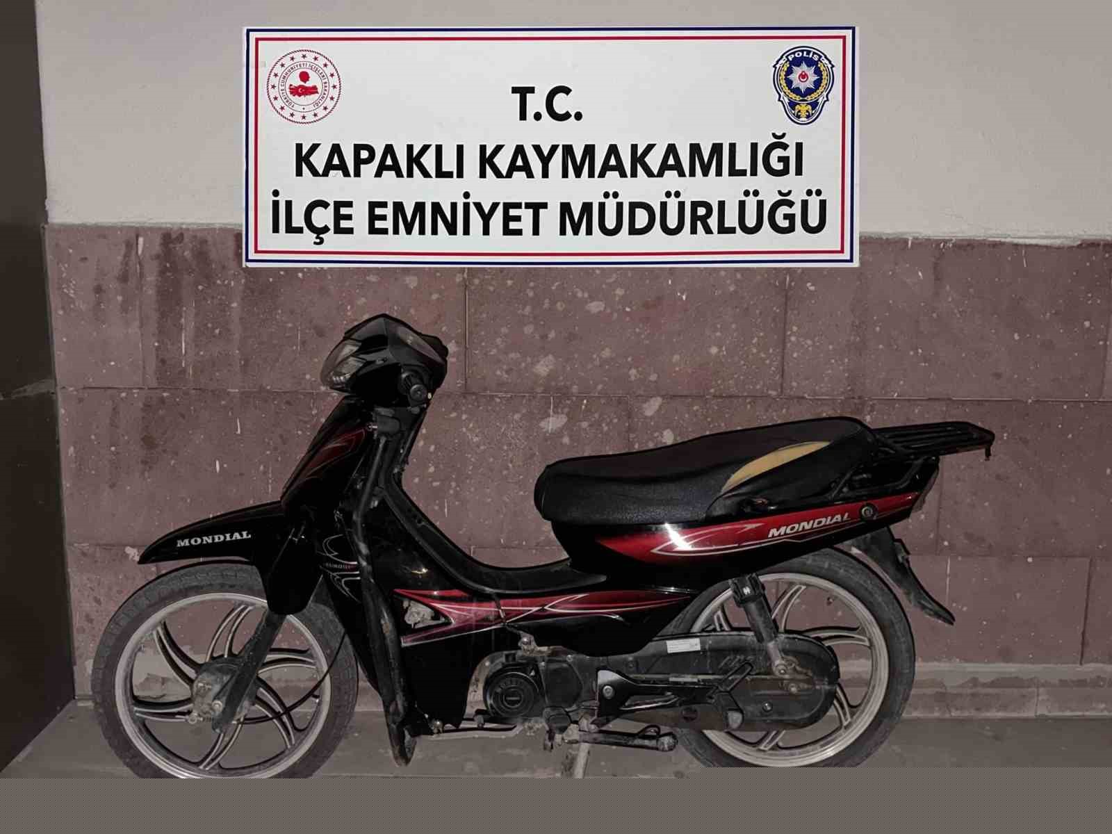 Kapaklı’da çalınan motosiklet bulundu
