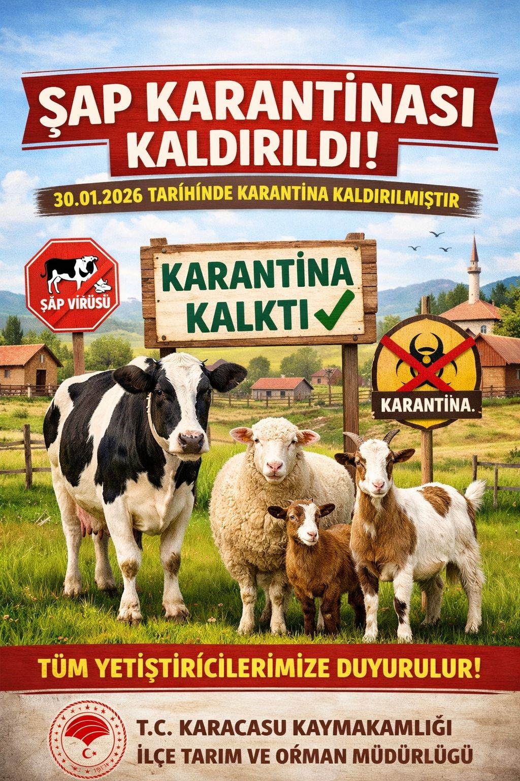 Karacasu’da şap hastalığına yönelik karantina kaldırıldı
